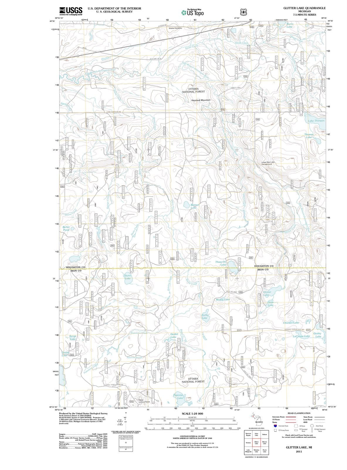 2011 Glitter Lake, MI - Michigan - USGS Topographic Map