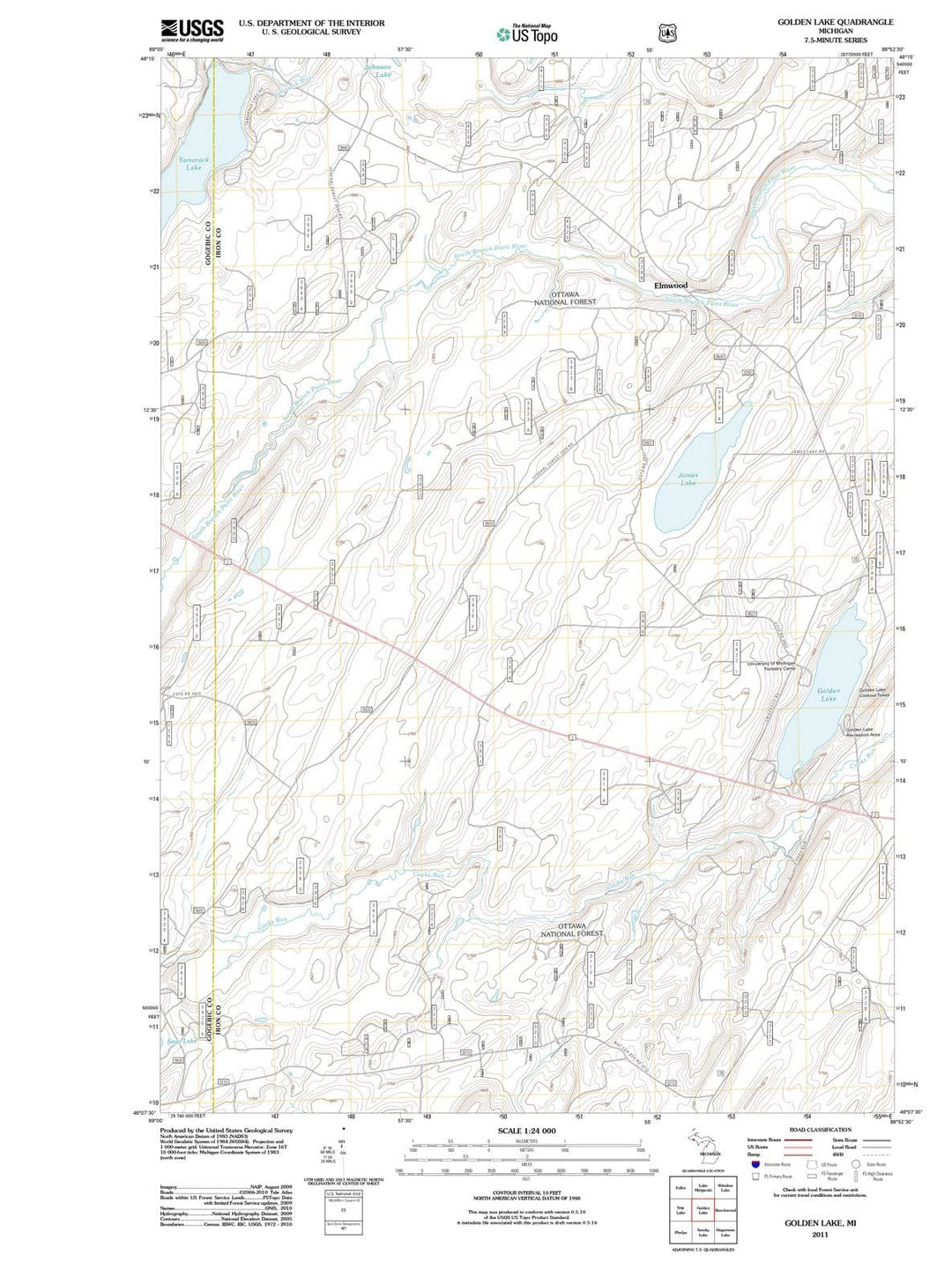 2011 Golden Lake, MI - Michigan - USGS Topographic Map