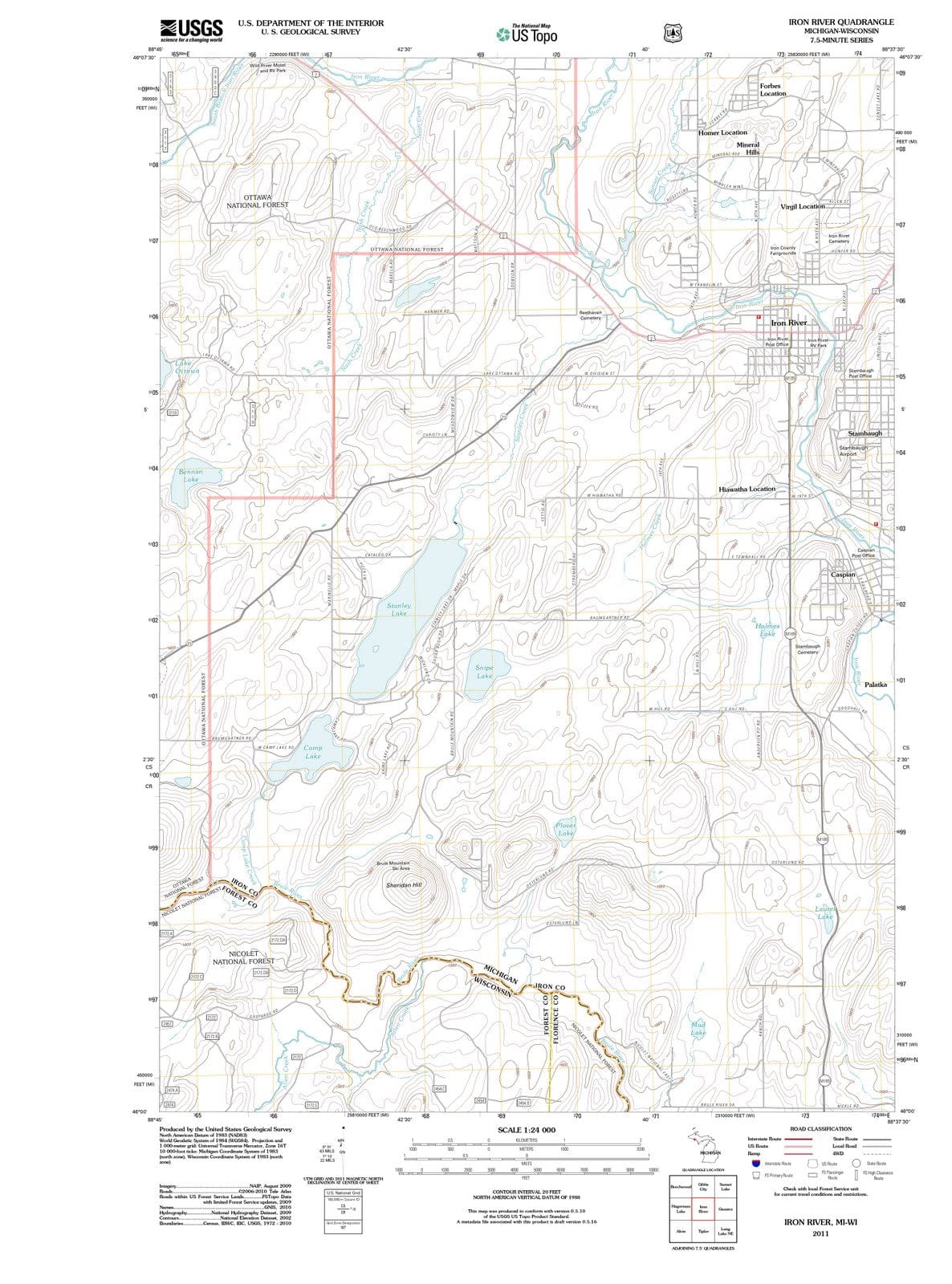 2011 Iron River, MI - Michigan - USGS Topographic Map