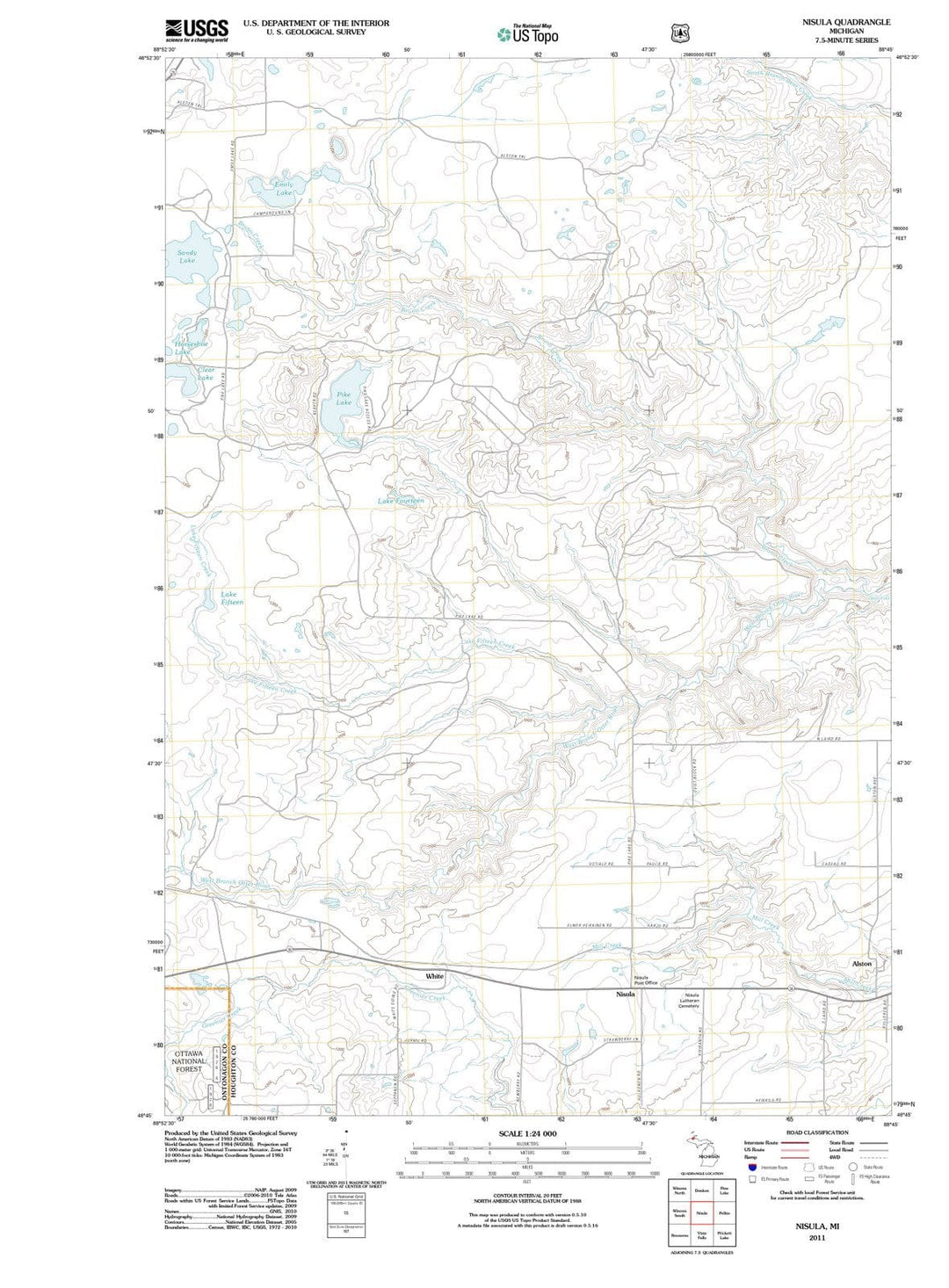 2011 Nisula, MI - Michigan - USGS Topographic Map