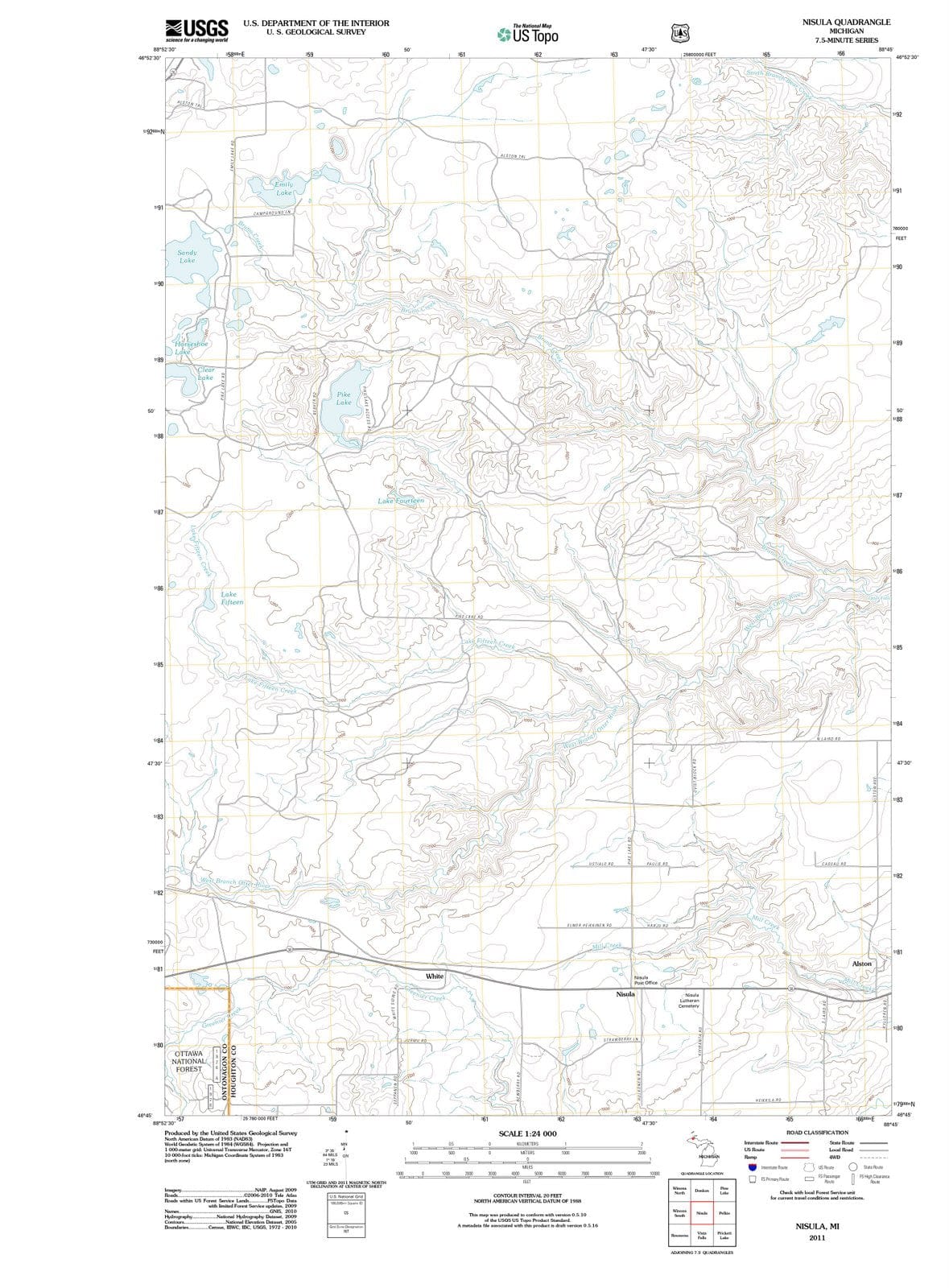 2011 Nisula, MI - Michigan - USGS Topographic Map