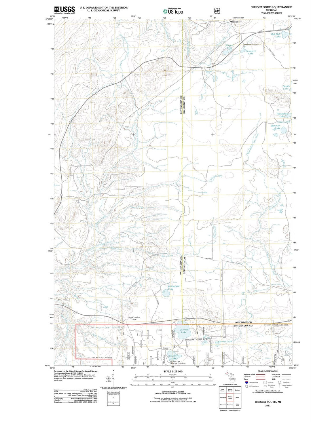 2011 Winona South, MI - Michigan - USGS Topographic Map