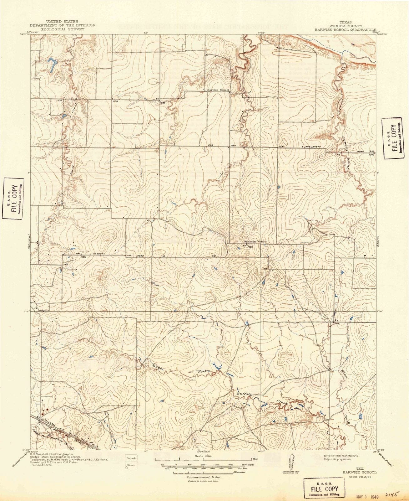 1918 Barwise School, TX - Texas - USGS Topographic Map