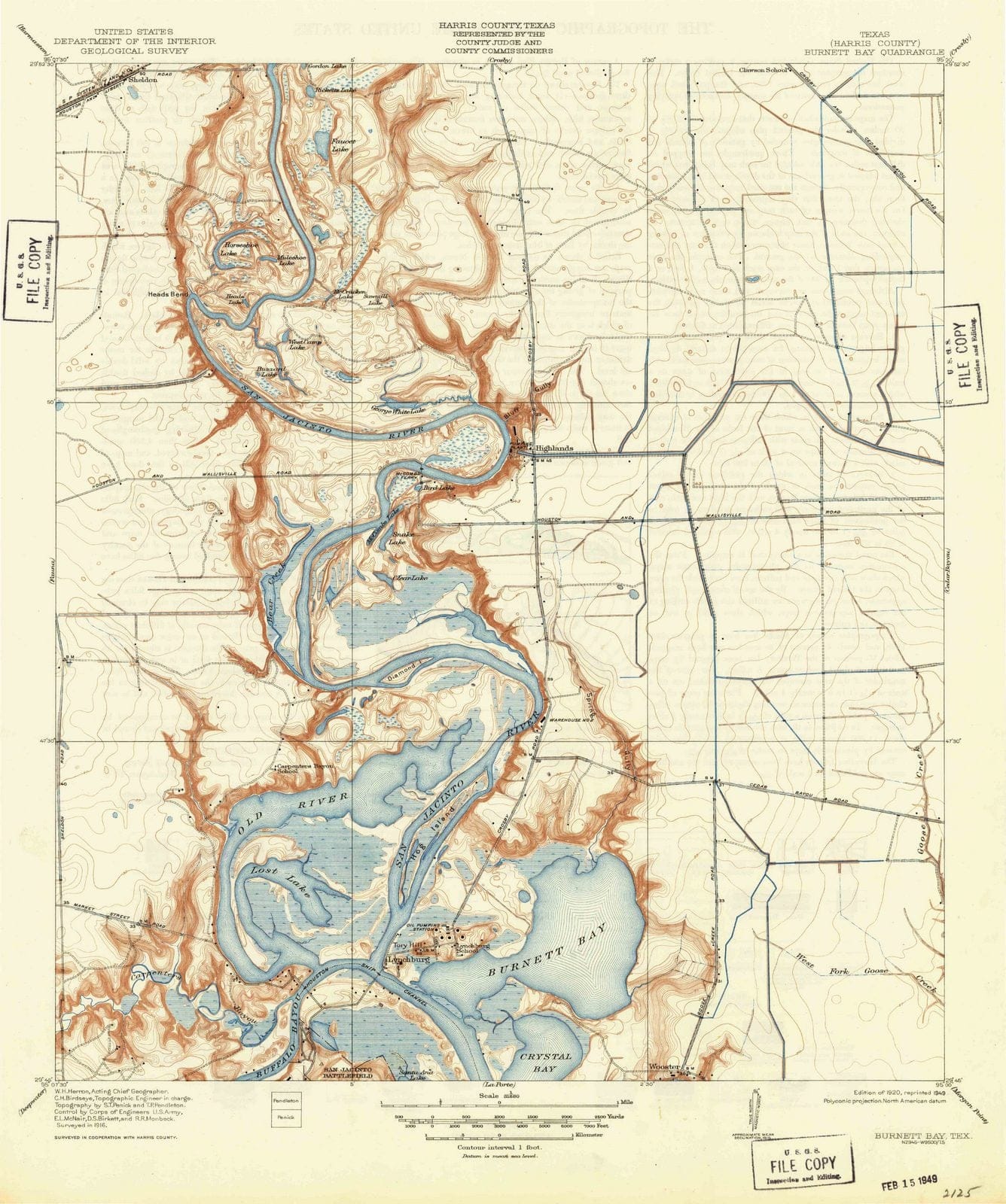 1920 Burnett Bay, TX - Texas - USGS Topographic Map