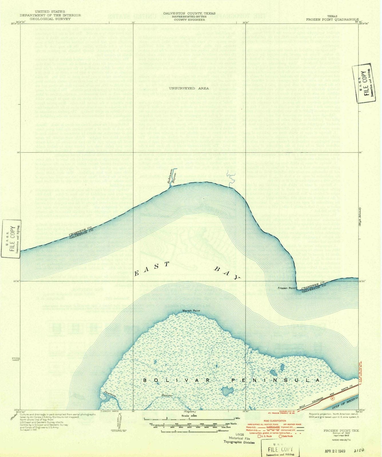 1933 Frozen Point, TX - Texas - USGS Topographic Map
