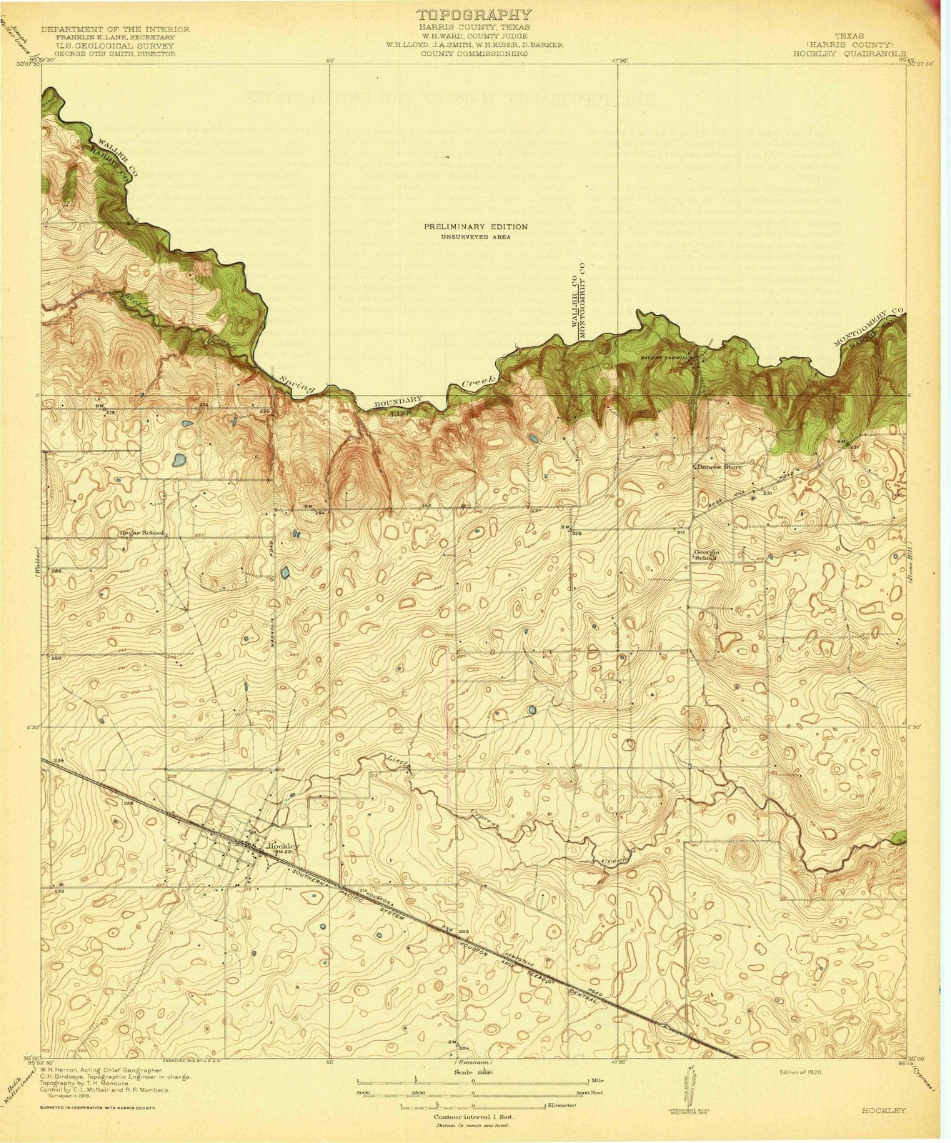 1920 Hockley, TX - Texas - USGS Topographic Map