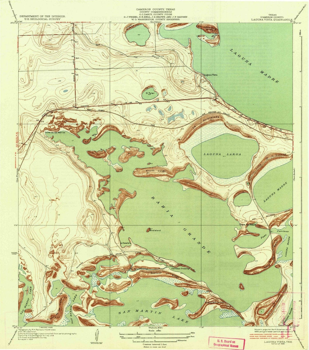 1936 Laguna Vista, TX - Texas - USGS Topographic Map