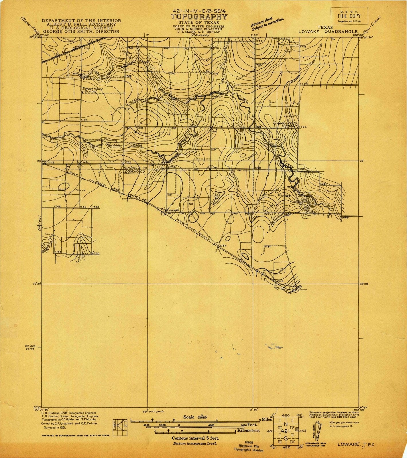 1921 Lowake, TX - Texas - USGS Topographic Map