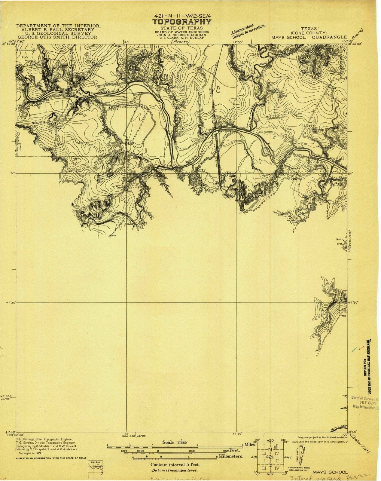 1921 Mays School, TX - Texas - USGS Topographic Map