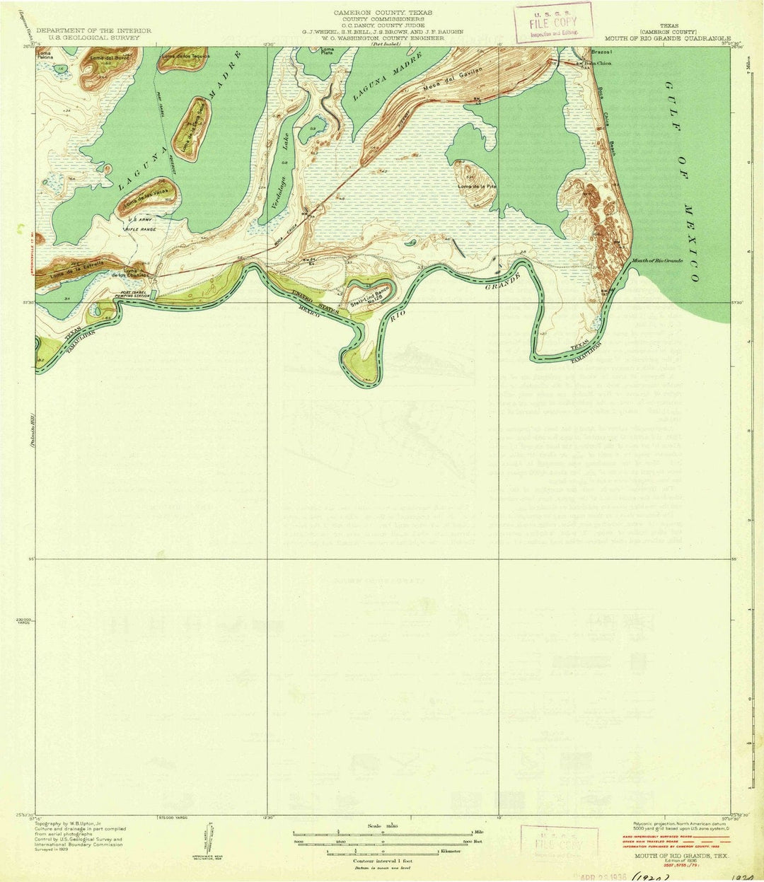 1936 Rio Grande, TX - Texas - USGS Topographic Map