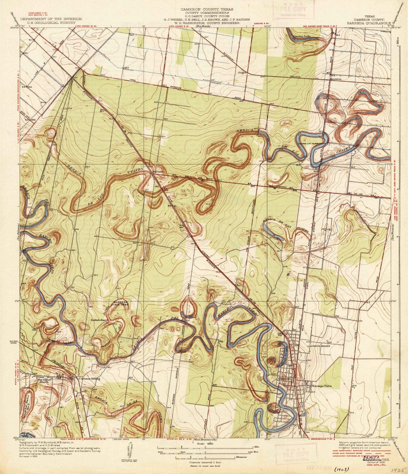 1936 Olmito, TX - Texas - USGS Topographic Map