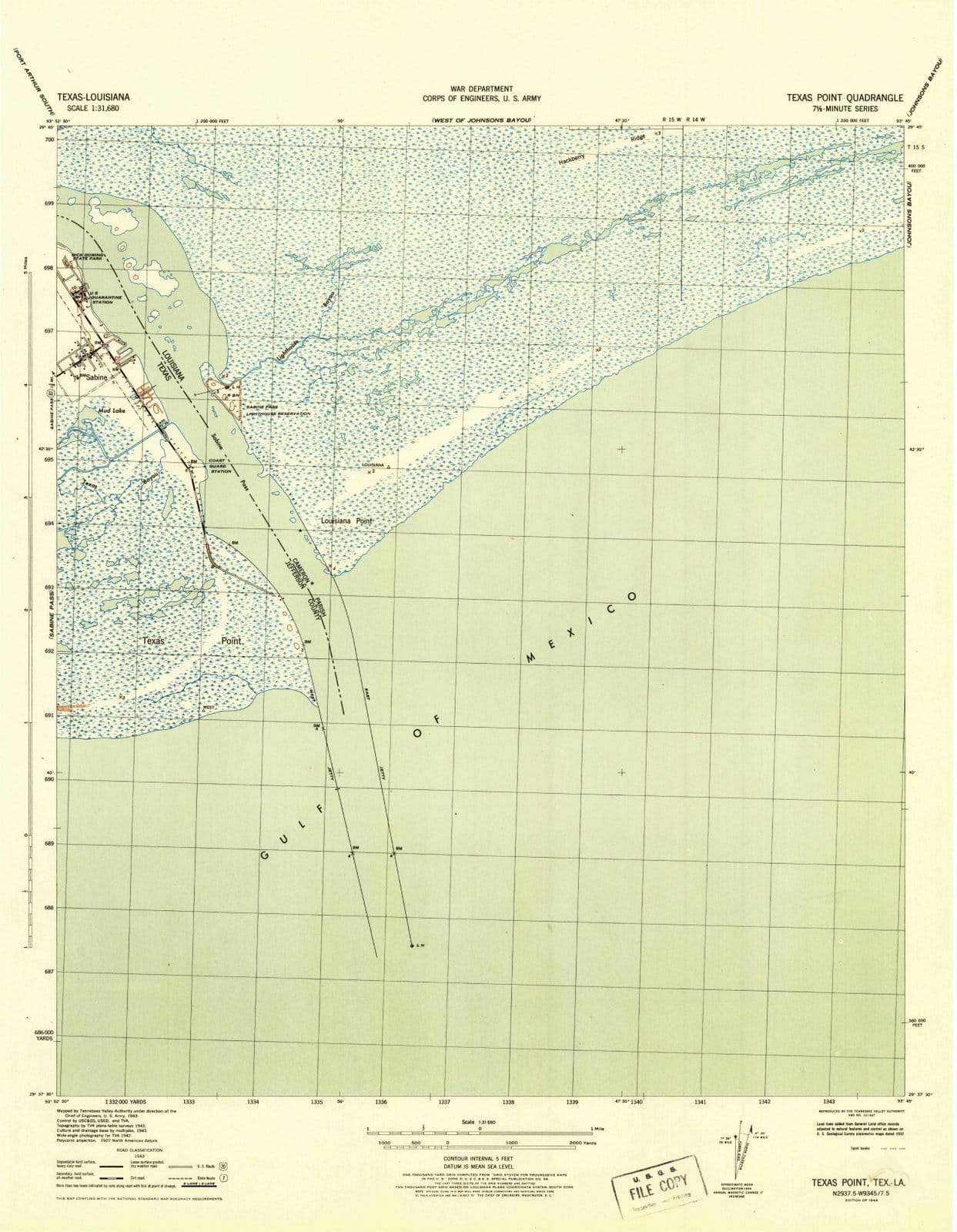 1944 Texas Point, TX - Texas - USGS Topographic Map