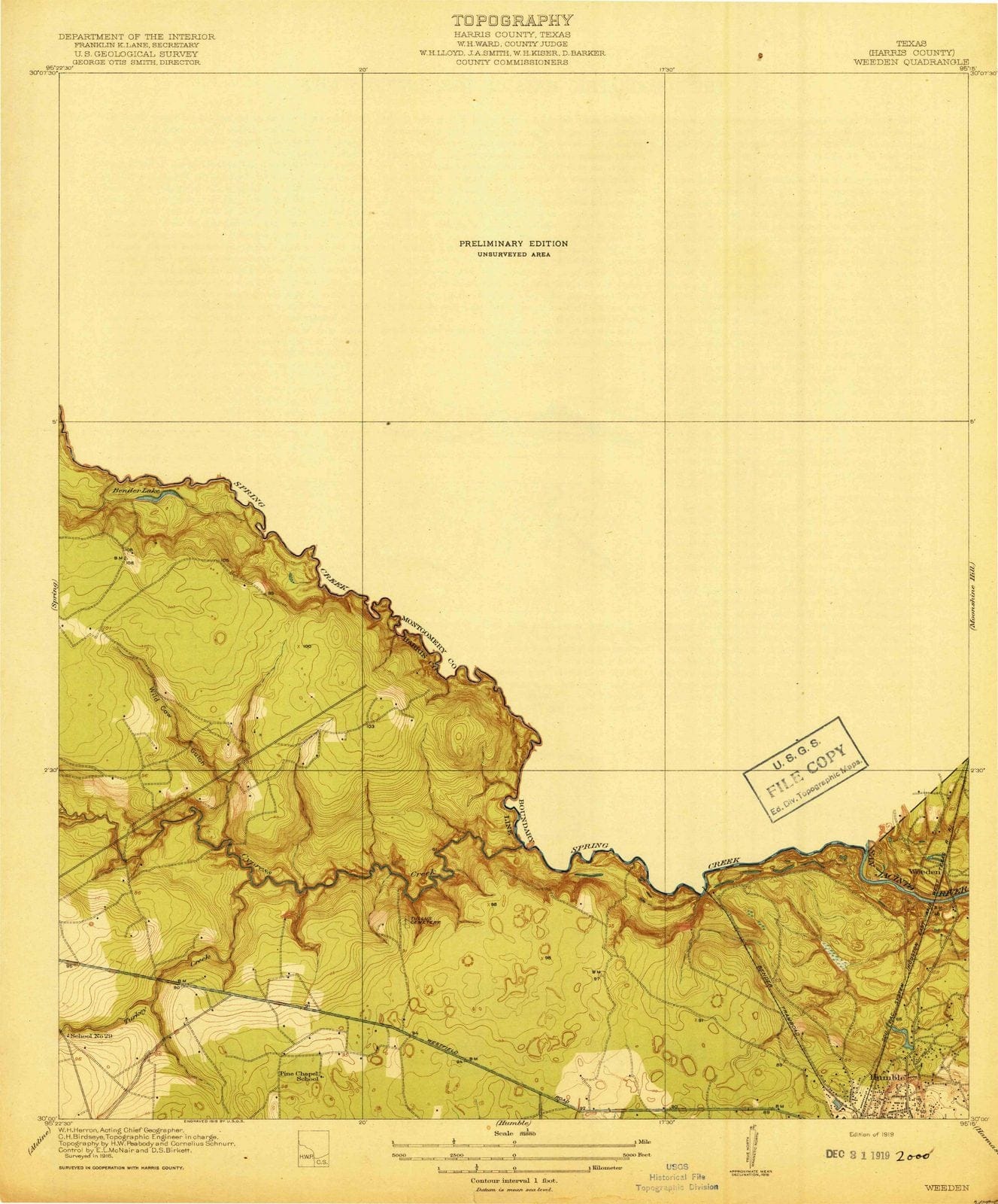 1919 Weeden, TX - Texas - USGS Topographic Map