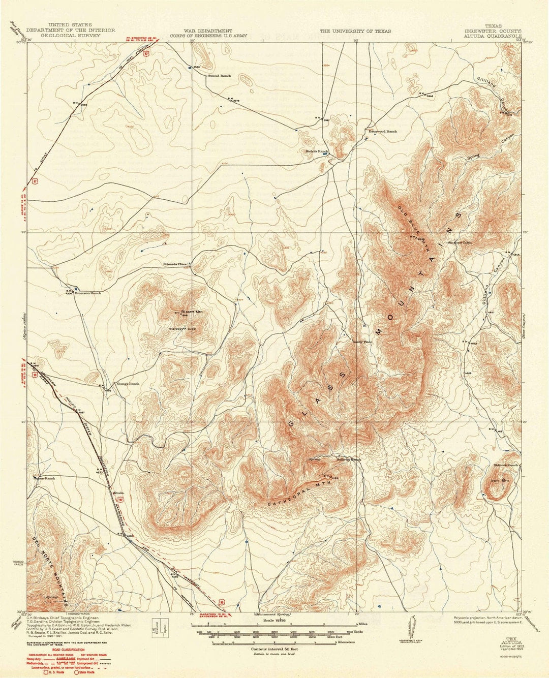 1923 Altuda, TX - Texas - USGS Topographic Map