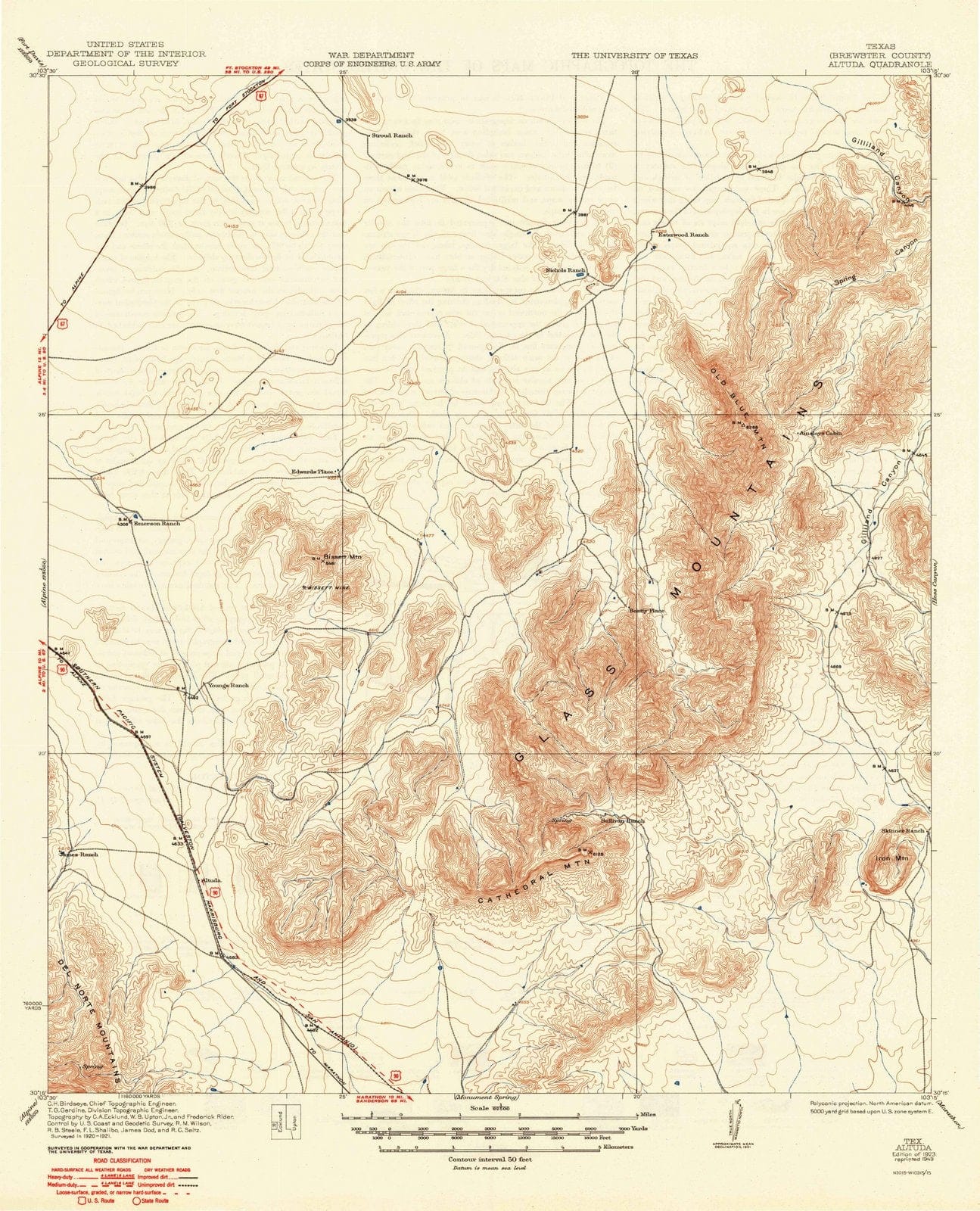 1923 Altuda, TX - Texas - USGS Topographic Map