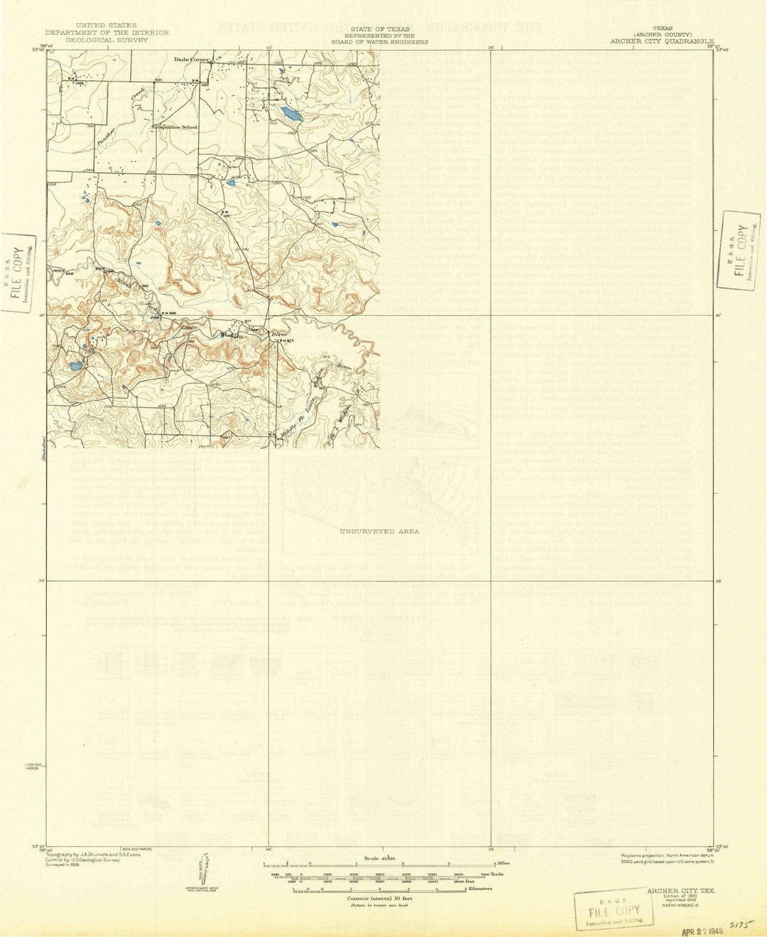 1931 Archer City, TX - Texas - USGS Topographic Map