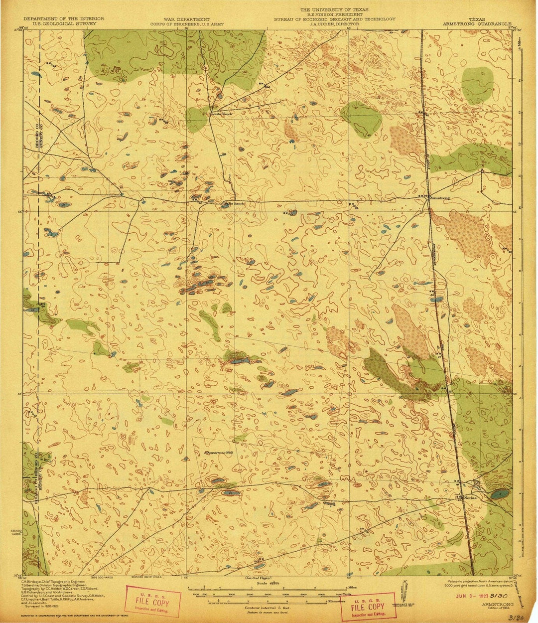 1923 Armstrong, TX - Texas - USGS Topographic Map