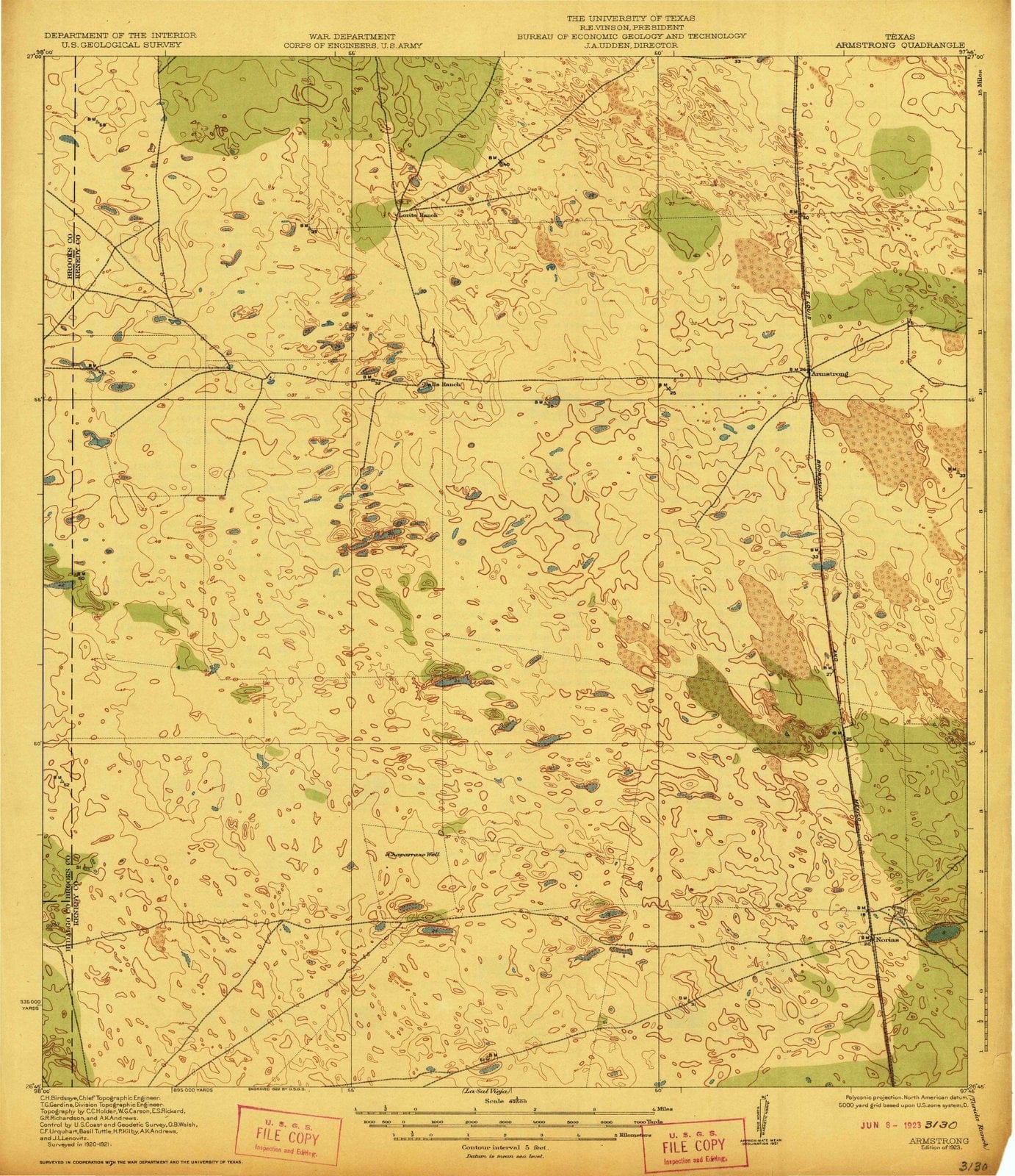 1923 Armstrong, TX - Texas - USGS Topographic Map