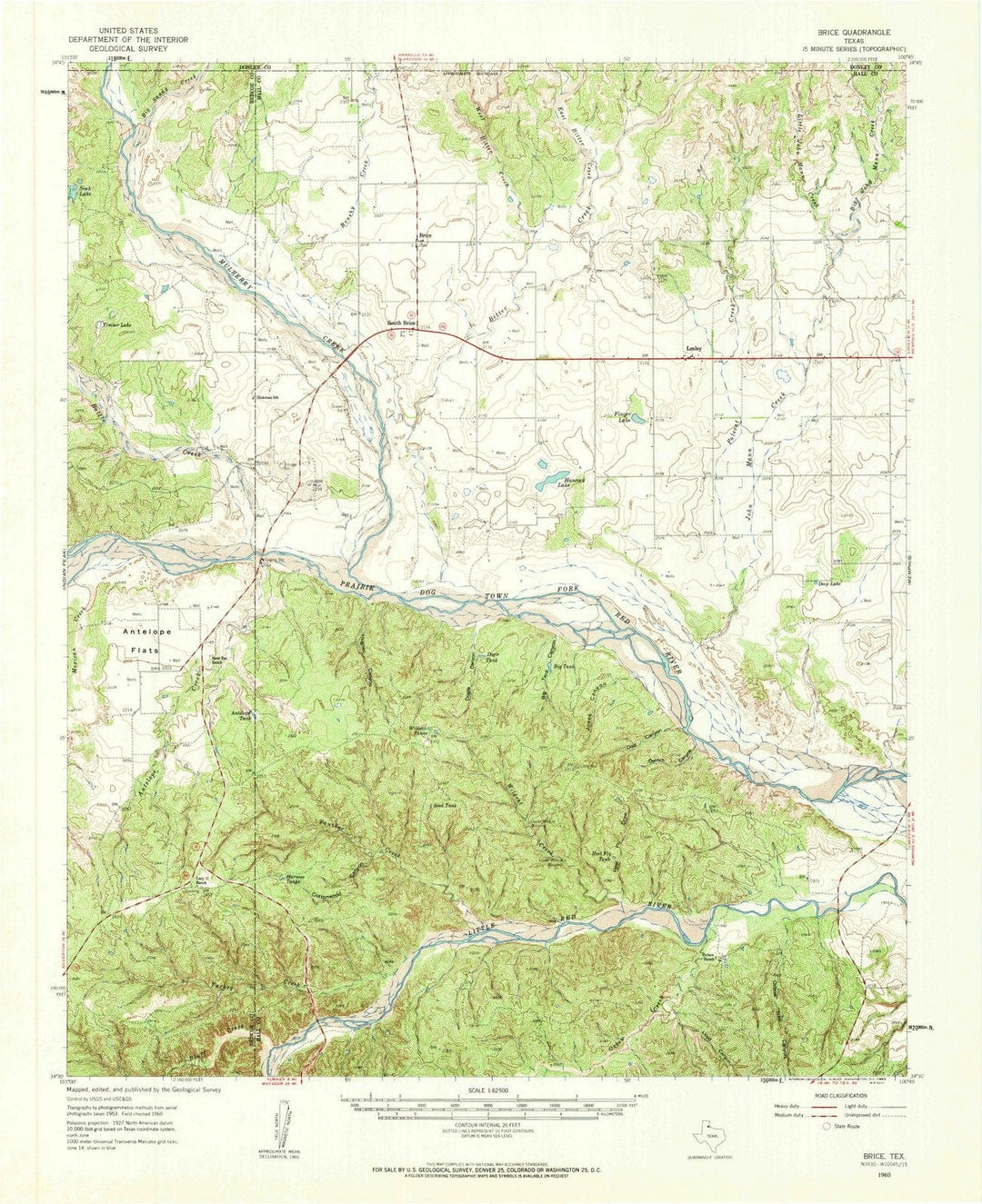 1960 Brice, TX - Texas - USGS Topographic Map