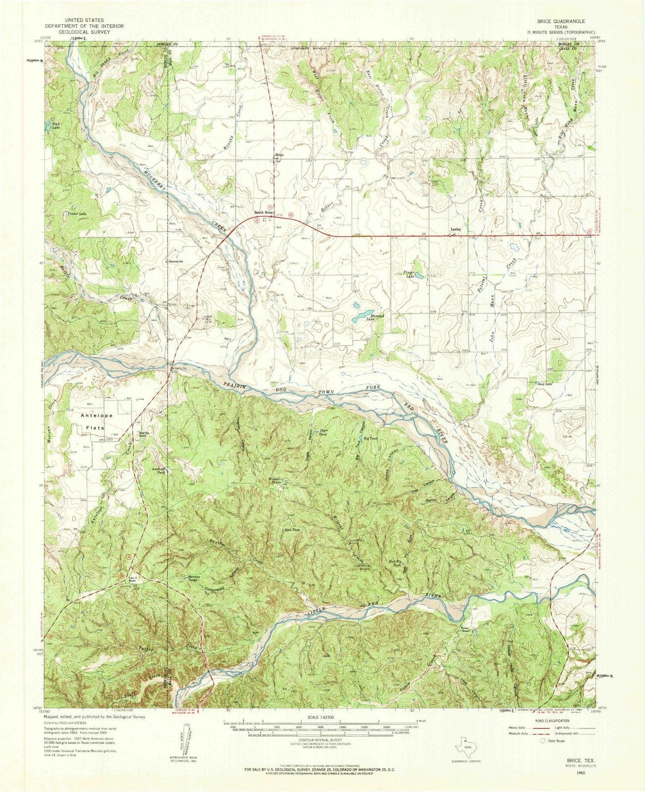 1960 Brice, TX - Texas - USGS Topographic Map