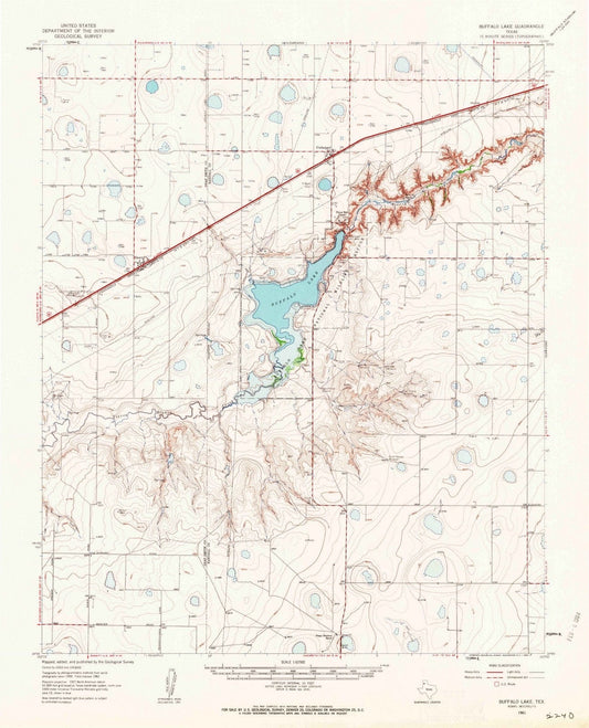 1961 Buffalo Lake, TX - Texas - USGS Topographic Map