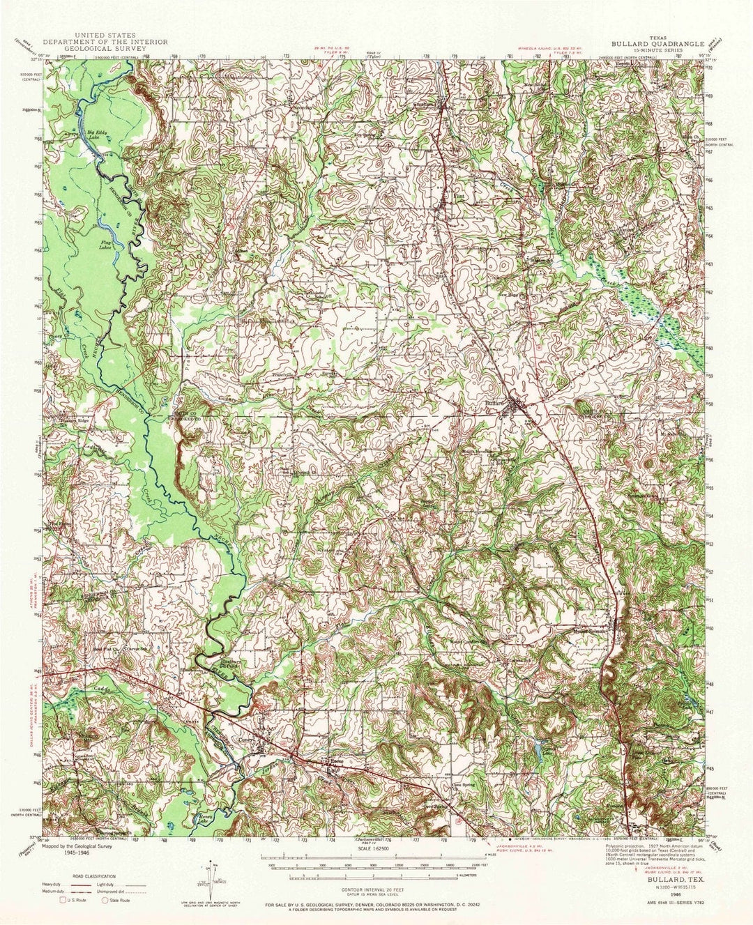 1946 Bullard, TX - Texas - USGS Topographic Map