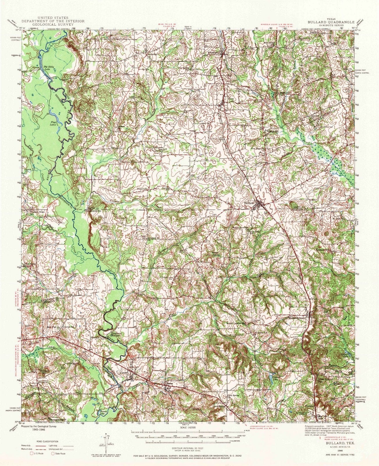 1946 Bullard, TX - Texas - USGS Topographic Map