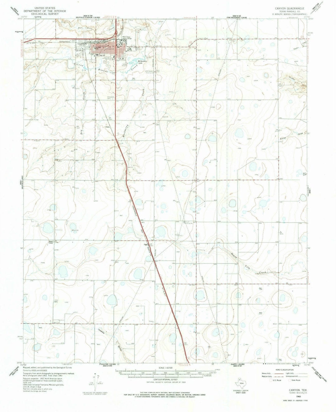 1960 Canyon, TX - Texas - USGS Topographic Map