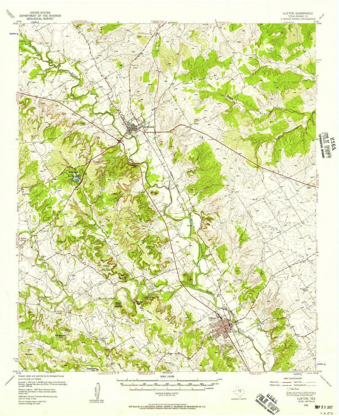 1956 Clifton, TX - Texas - USGS Topographic Map