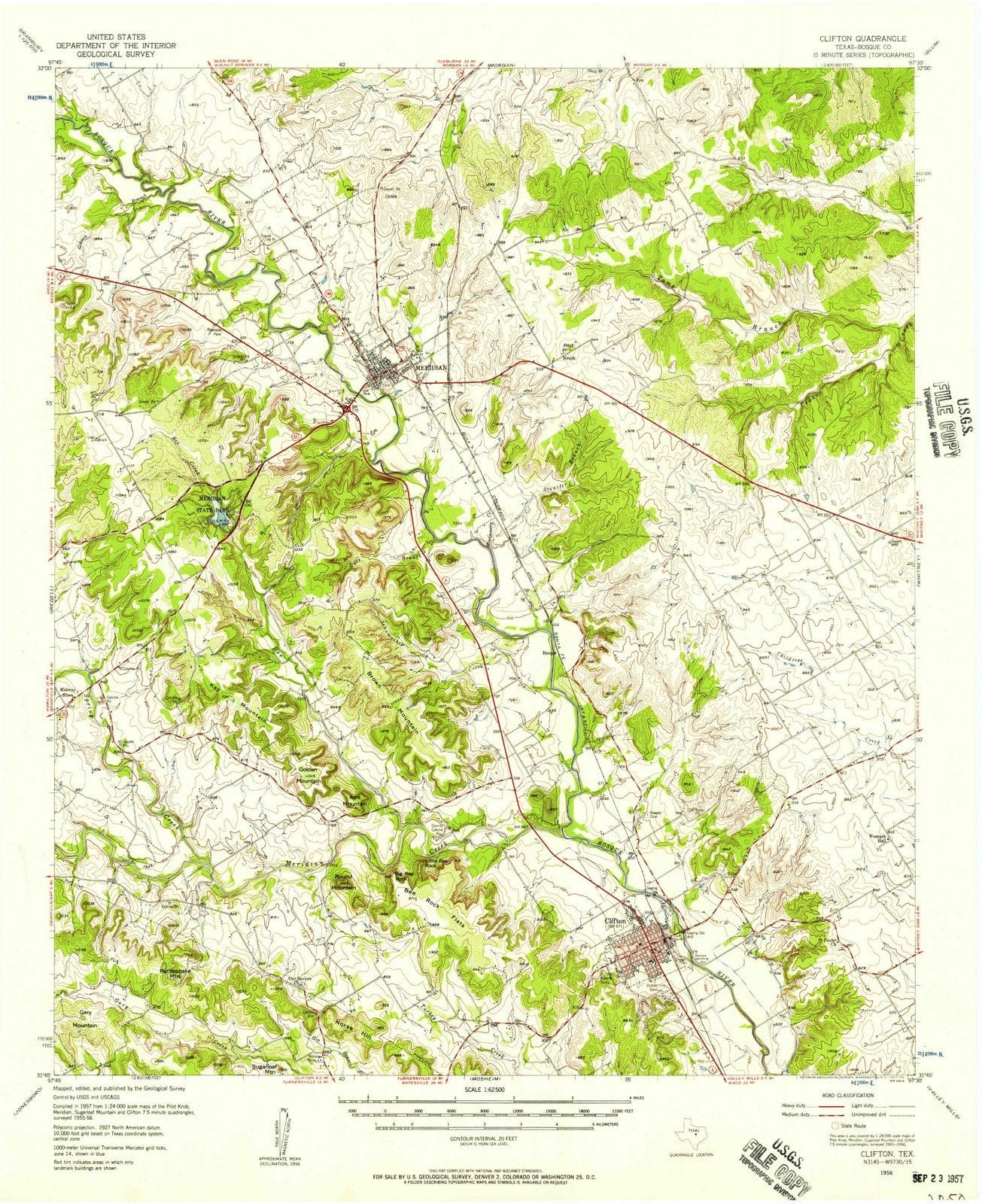 1956 Clifton, TX - Texas - USGS Topographic Map