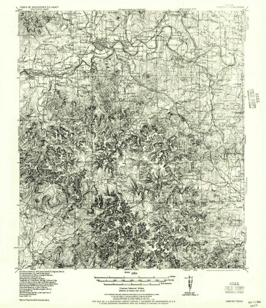1956 Comfort, TX - Texas - USGS Topographic Map