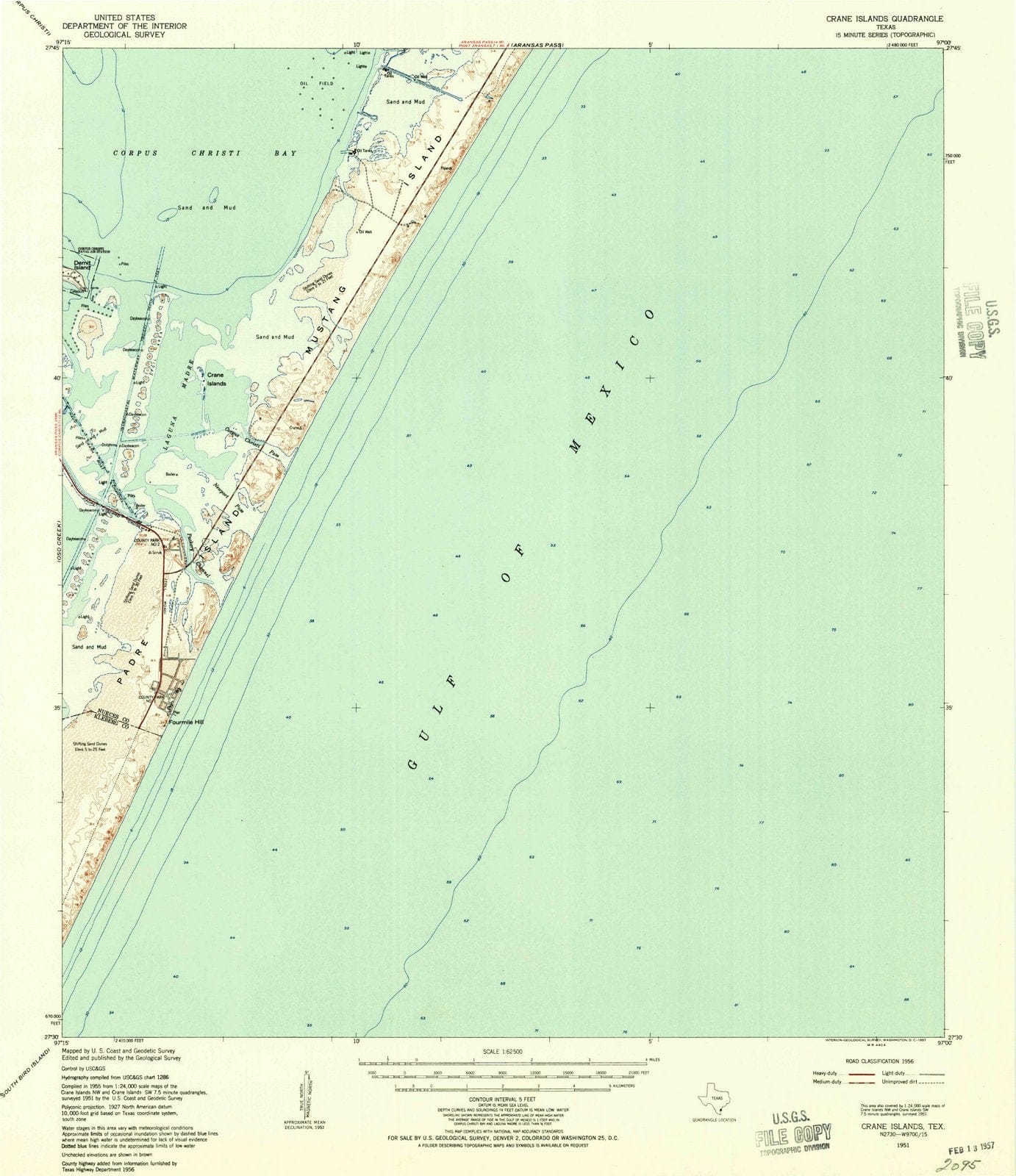 1951 Crane Islands, TX - Texas - USGS Topographic Map