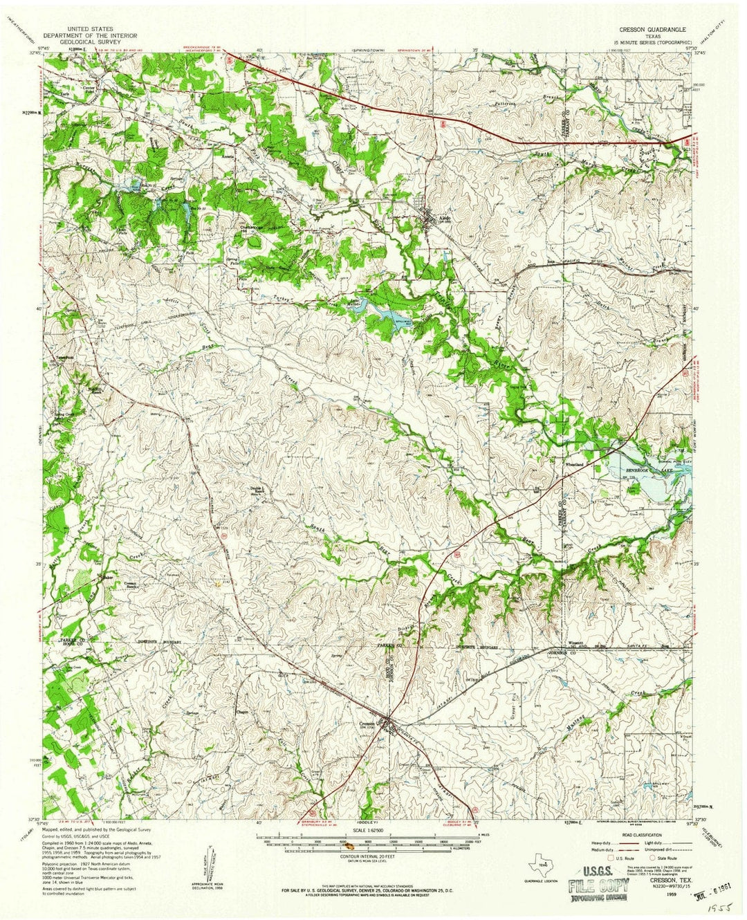 1959 Cresson, TX - Texas - USGS Topographic Map
