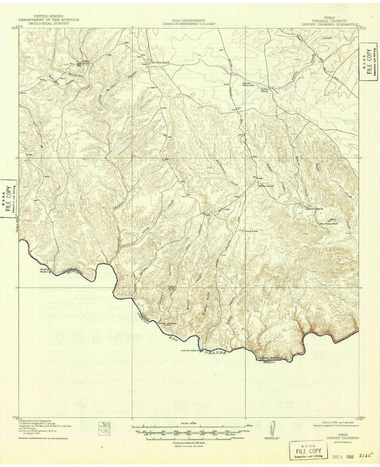 1918 Dryden Crossing, TX - Texas - USGS Topographic Map