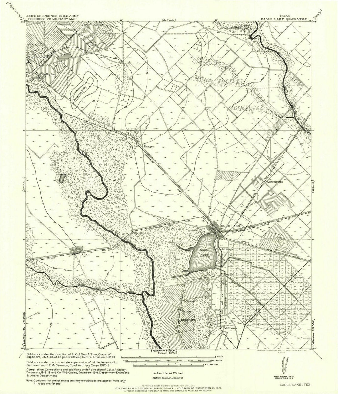 1957 Eagle Lake, TX - Texas - USGS Topographic Map