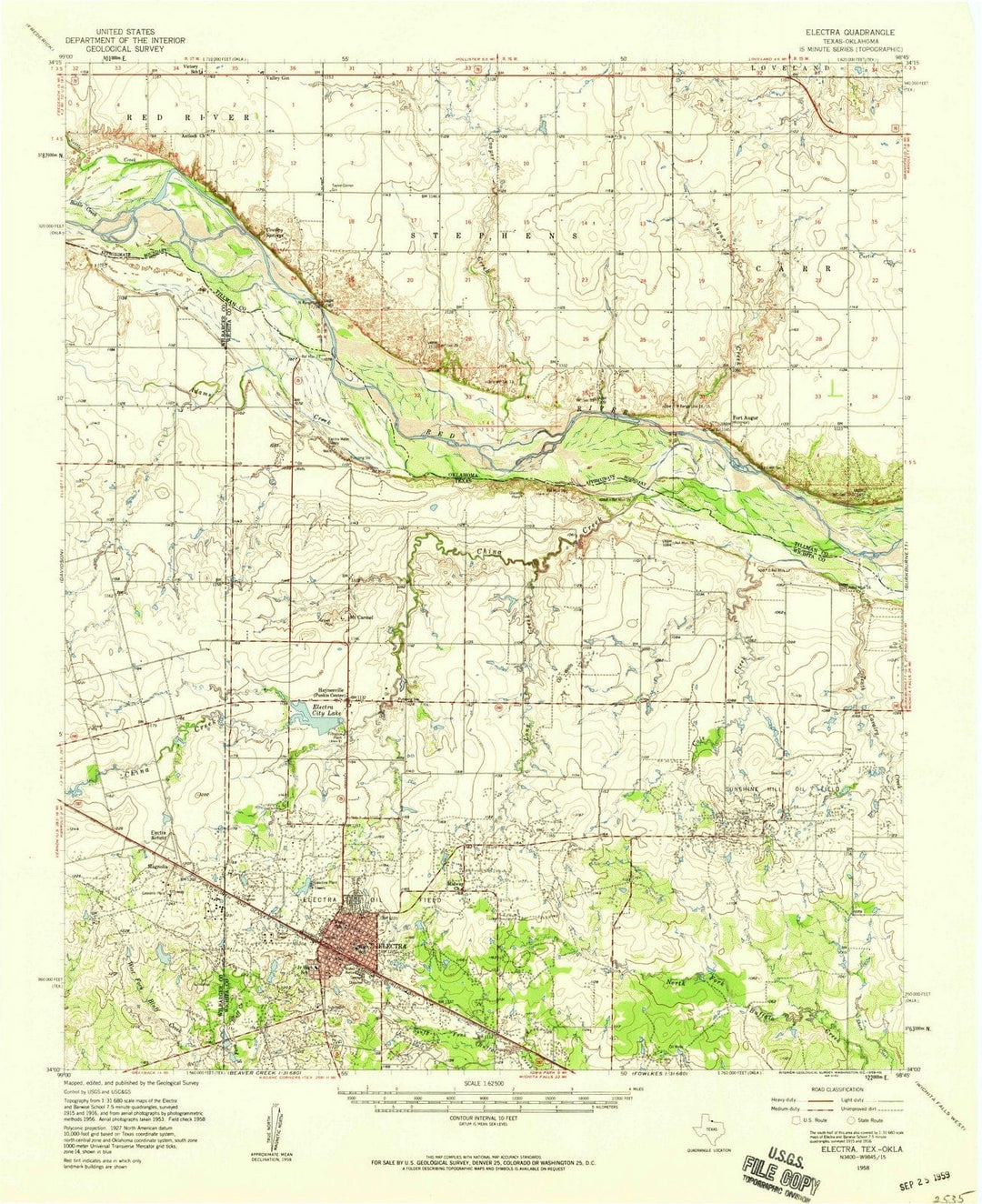 1958 Electra, TX - Texas - USGS Topographic Map
