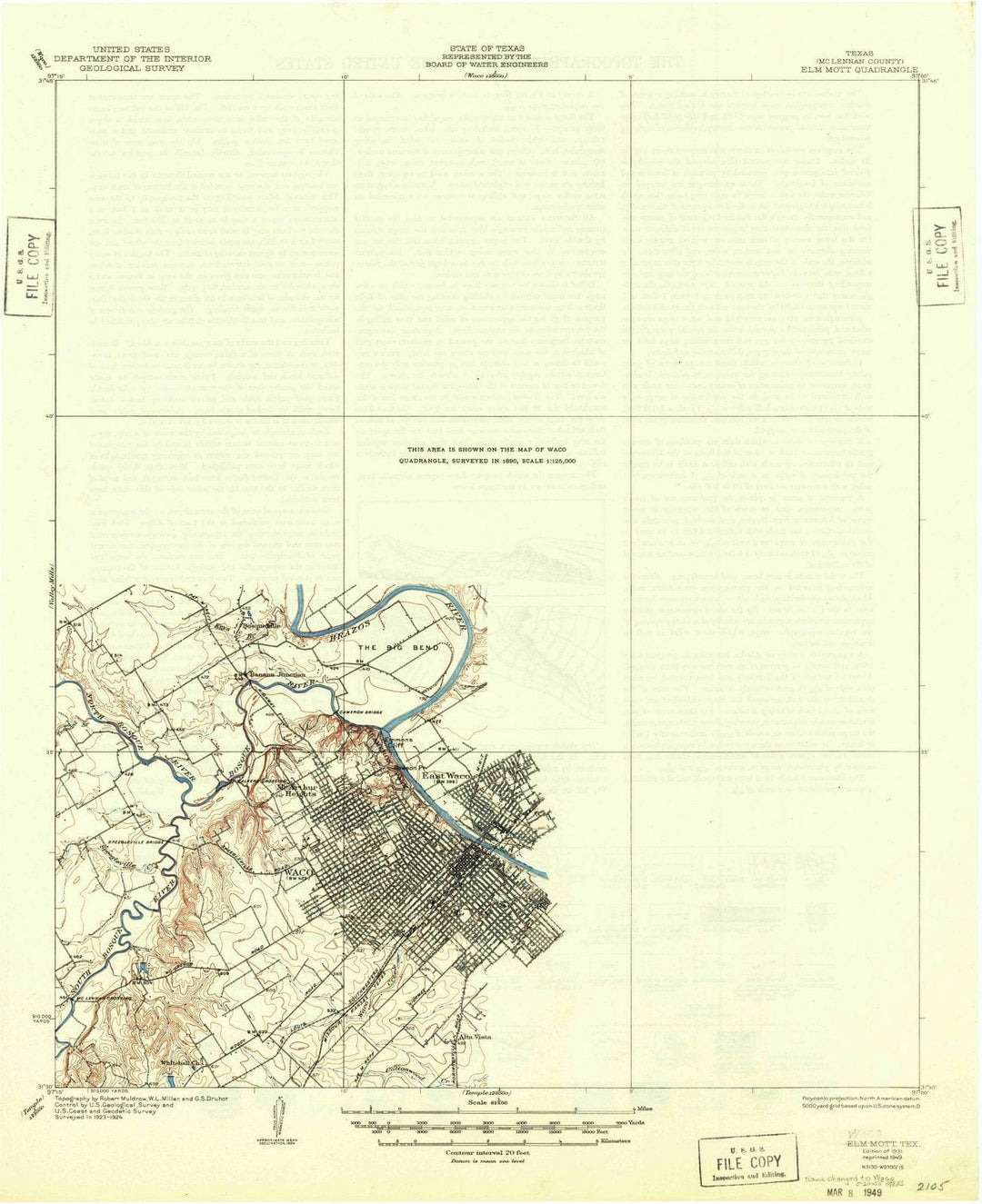 1931 Elm Mott, TX - Texas - USGS Topographic Map