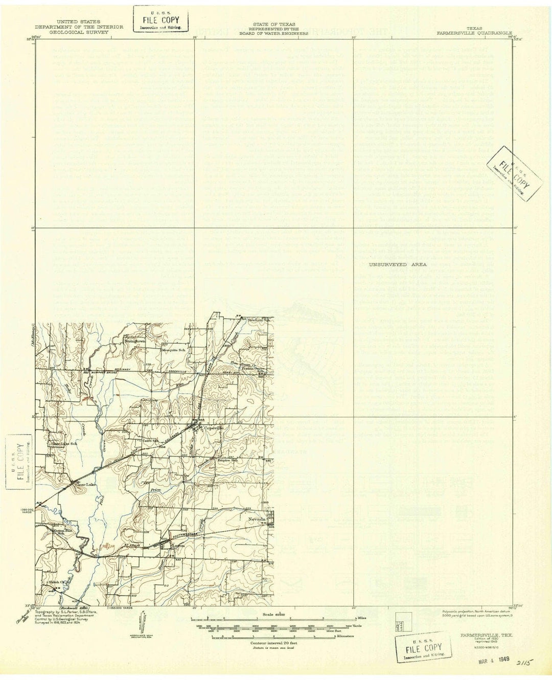 1930 Farmersville, TX - Texas - USGS Topographic Map