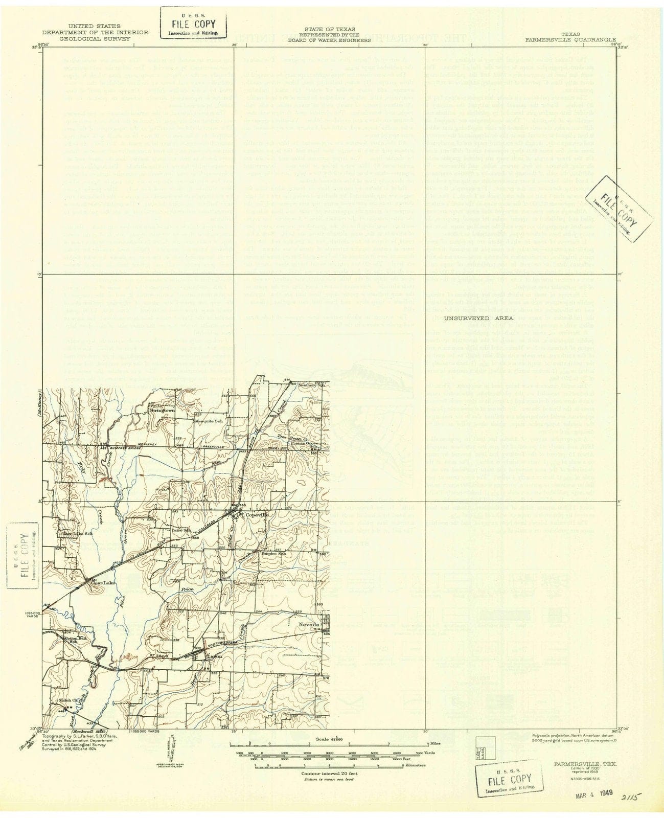 1930 Farmersville, TX - Texas - USGS Topographic Map