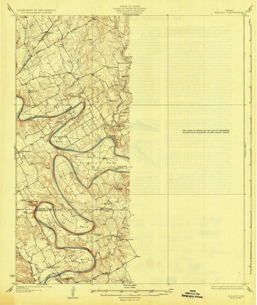 1928 Godley, TX - Texas - USGS Topographic Map