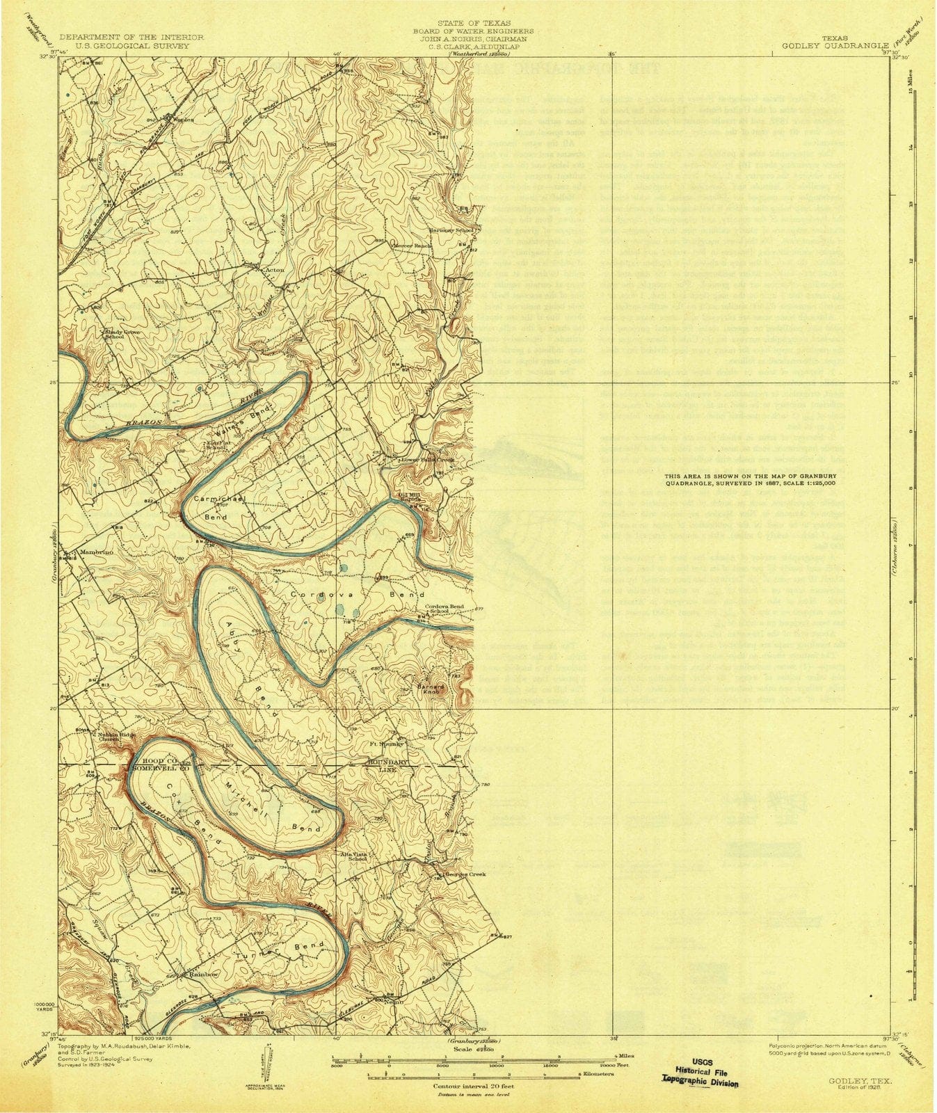 1928 Godley, TX - Texas - USGS Topographic Map