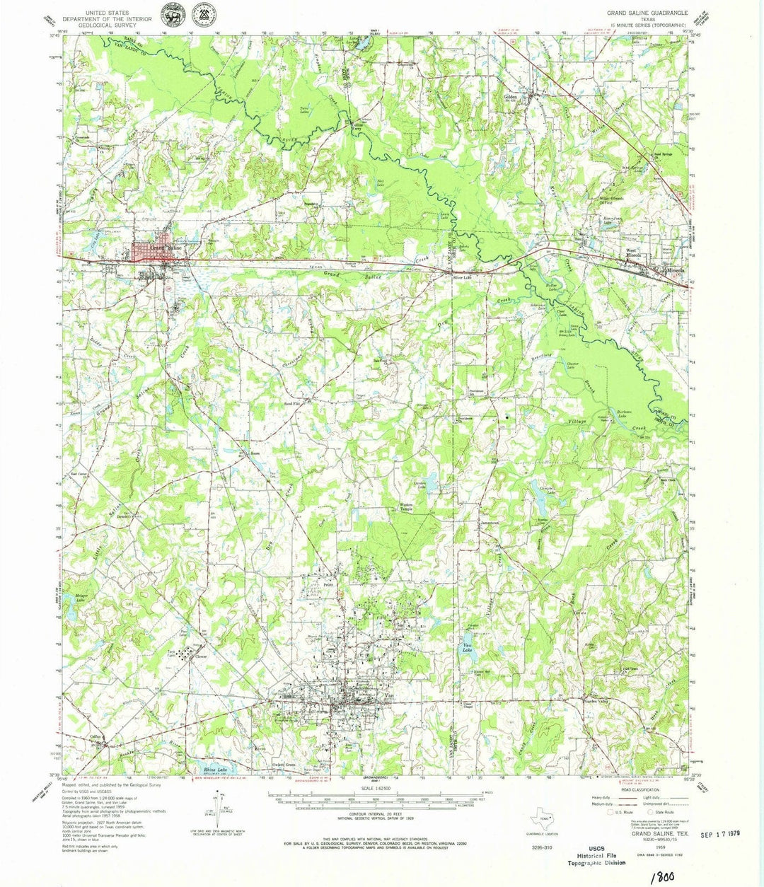 1959 Grand Saline, TX - Texas - USGS Topographic Map