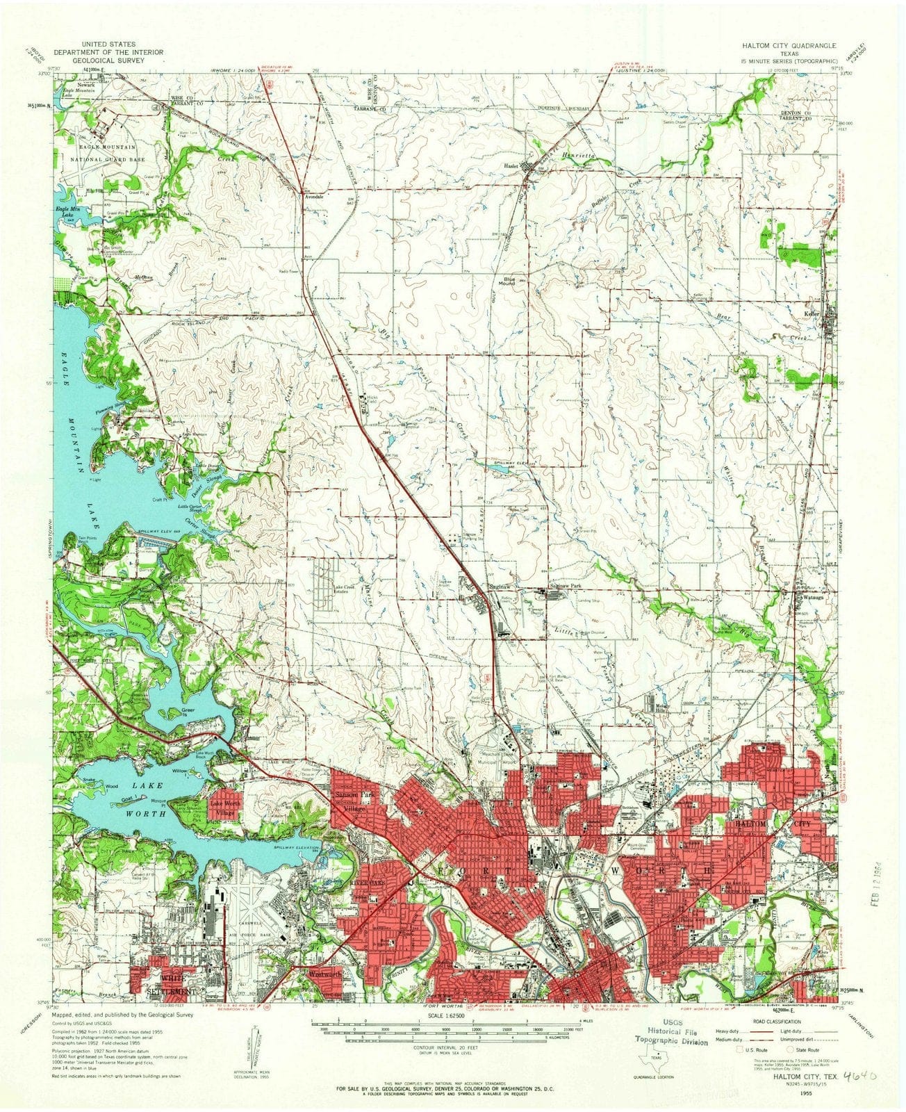 1955 Haltom City, TX - Texas - USGS Topographic Map