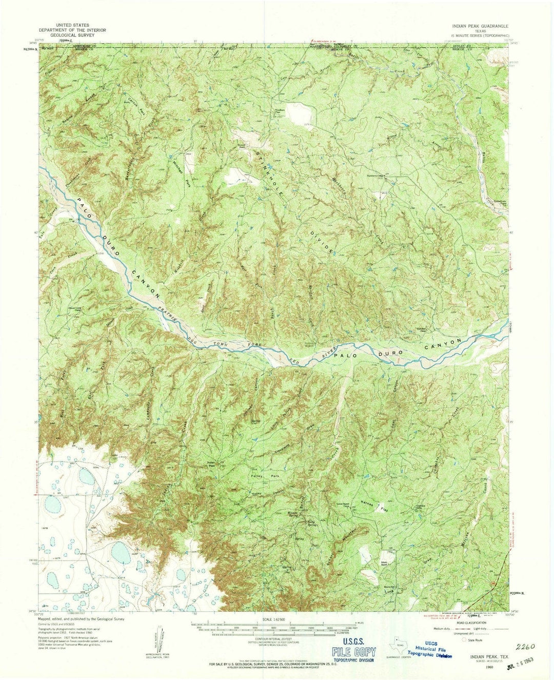 1960 Indian Peak, TX - Texas - USGS Topographic Map