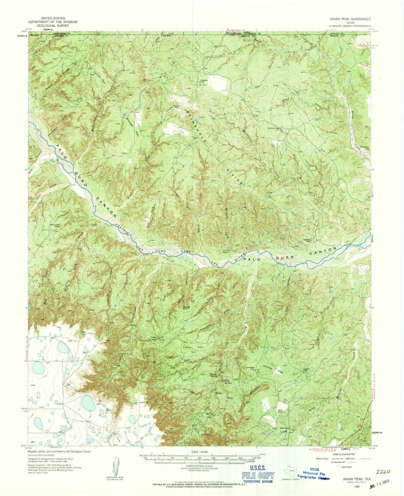 1960 Indian Peak, TX - Texas - USGS Topographic Map