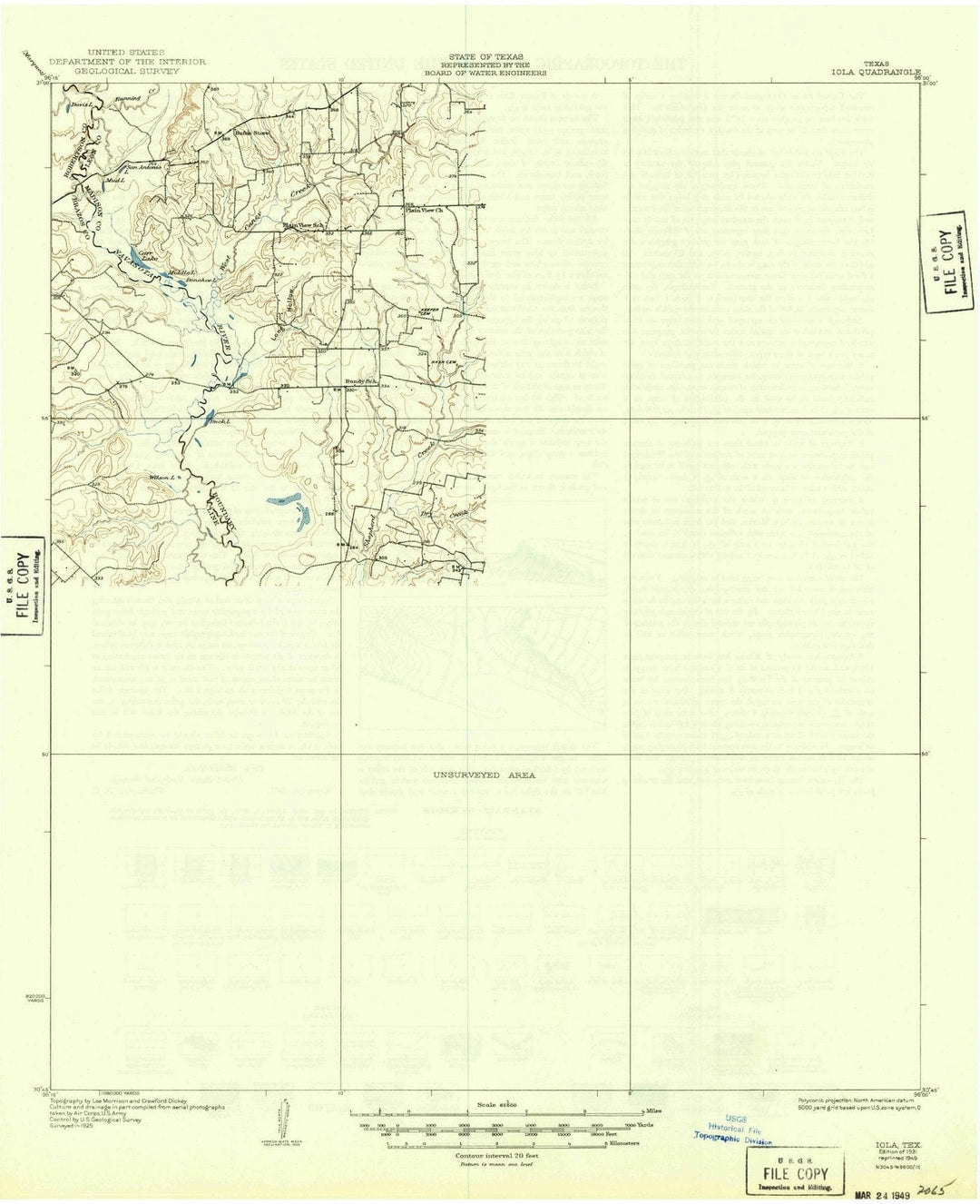1931 Iola, TX - Texas - USGS Topographic Map