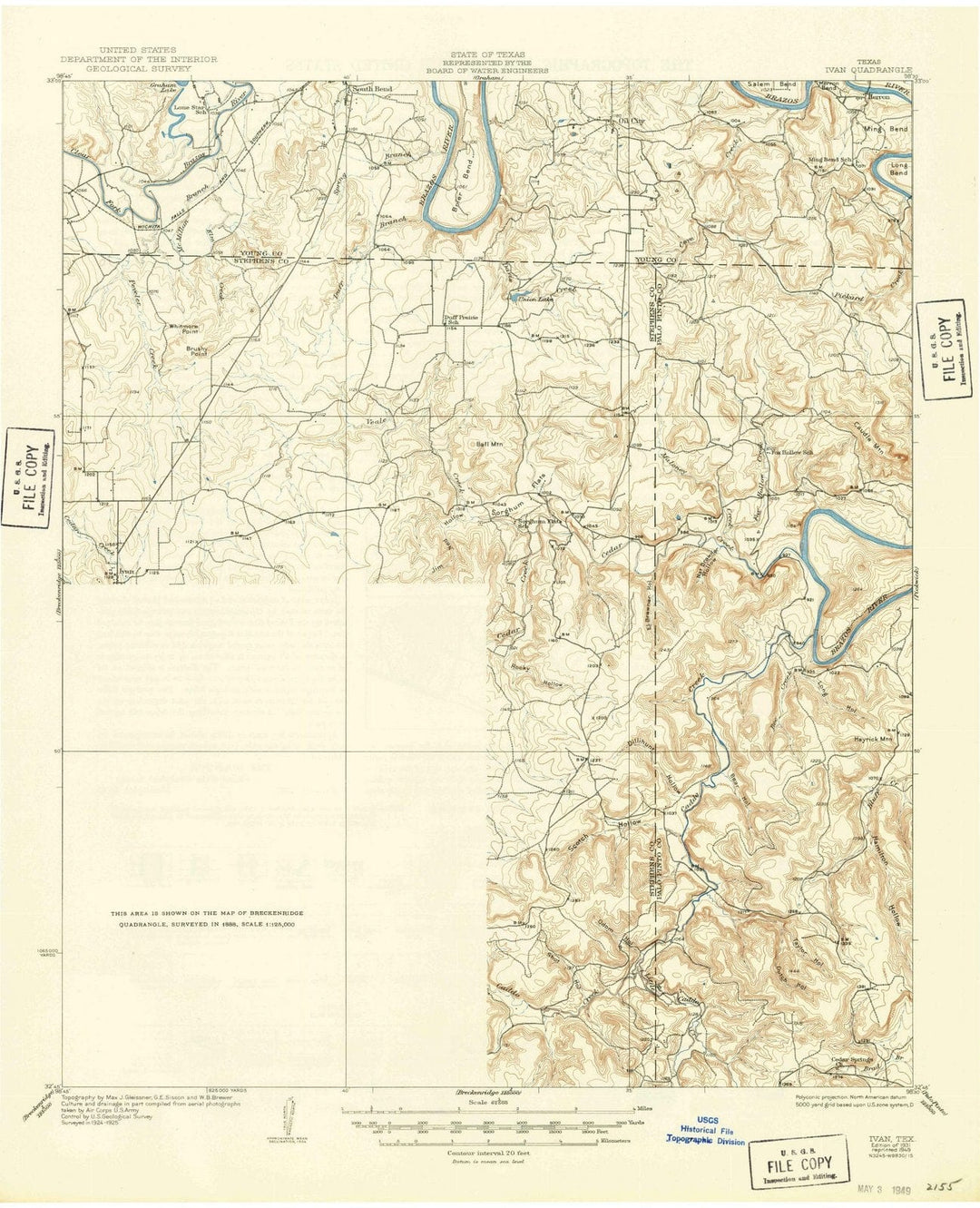 1931 Ivan, TX - Texas - USGS Topographic Map