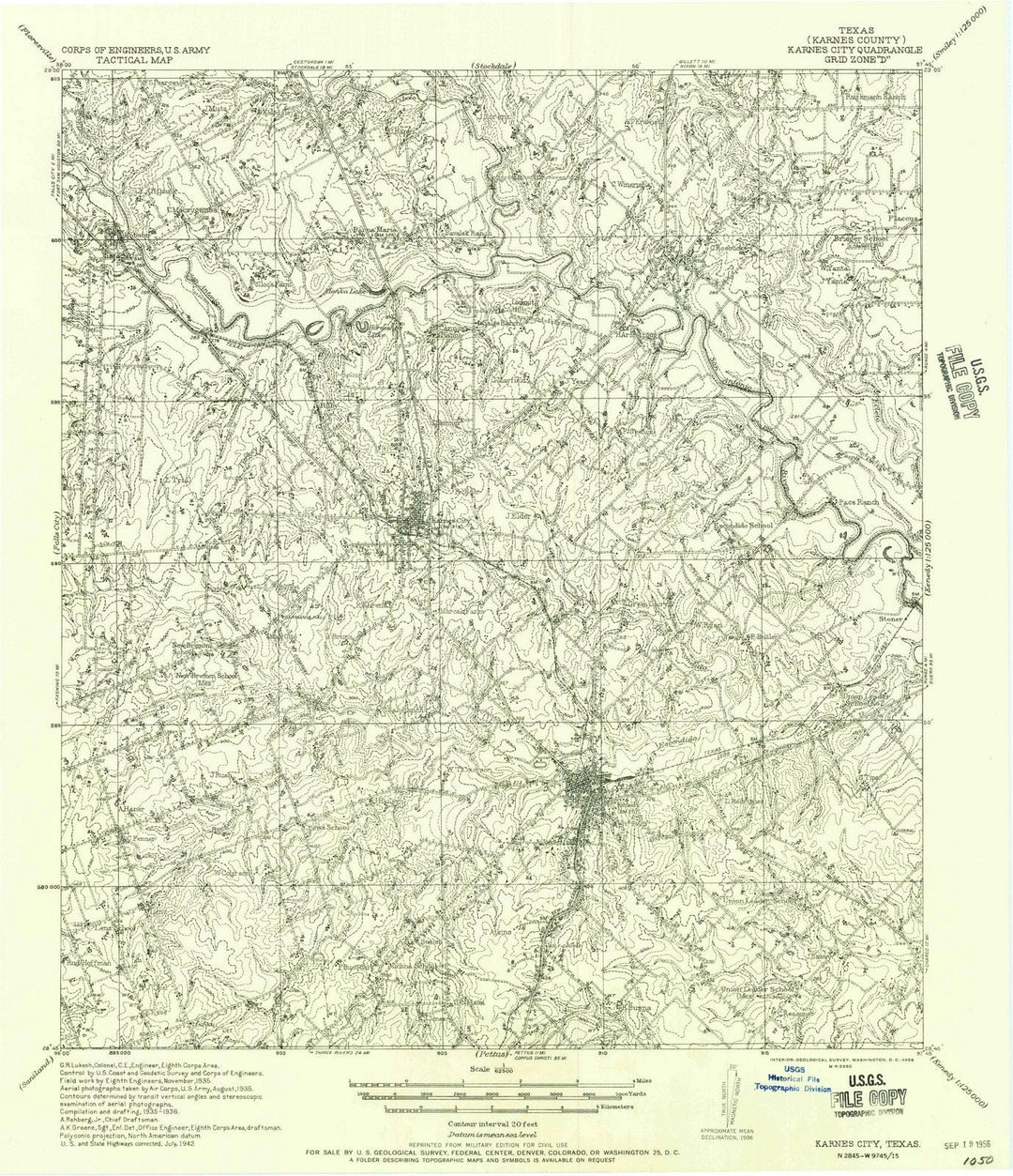 1956 Karnes City, TX - Texas - USGS Topographic Map
