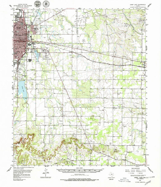 1957 Kirby Lake, TX - Texas - USGS Topographic Map