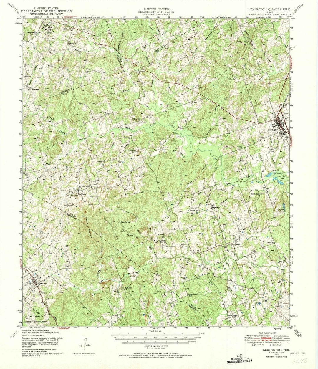 1948 Lexington, TX - Texas - USGS Topographic Map